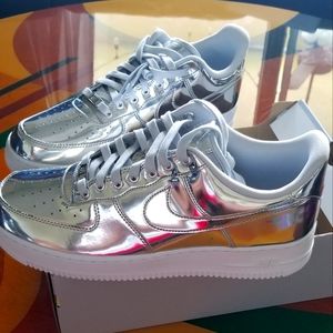 Nike Air Force 1's, CHROME METALLIC, Brand New